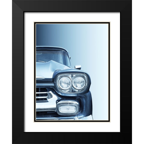 American classic car Pickup Apache 1958 Black Modern Wood Framed Art Print with Double Matting by Gube, Beate