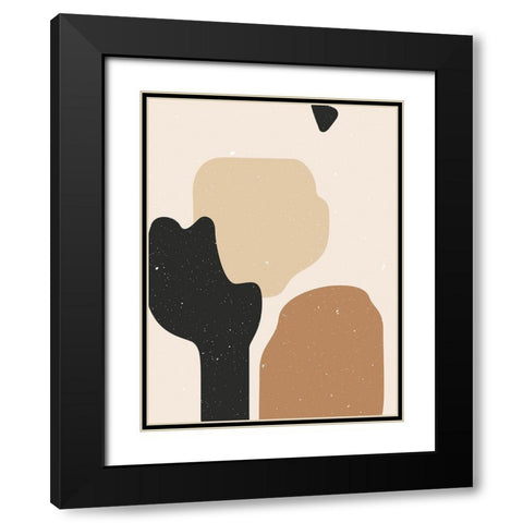 Abstract composition 1 Black Modern Wood Framed Art Print with Double Matting by NKTN