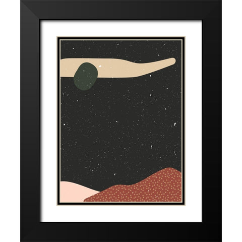 Abstract composition 3 Black Modern Wood Framed Art Print with Double Matting by NKTN