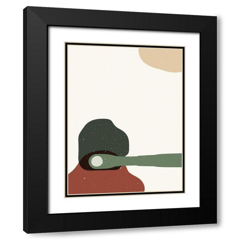 Abstract composition 4 Black Modern Wood Framed Art Print with Double Matting by NKTN