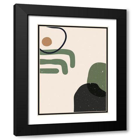 Abstract composition 7 Black Modern Wood Framed Art Print with Double Matting by NKTN