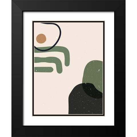 Abstract composition 7 Black Modern Wood Framed Art Print with Double Matting by NKTN