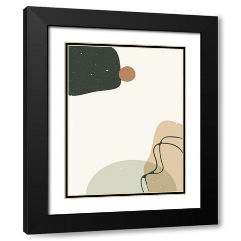 Abstract composition 8 Black Modern Wood Framed Art Print with Double Matting by NKTN