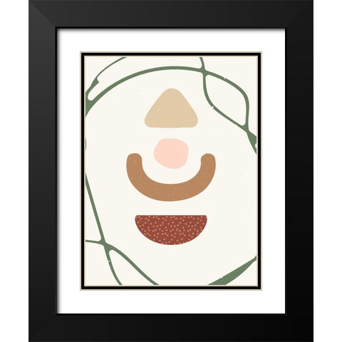 Abstract composition 10 Black Modern Wood Framed Art Print with Double Matting by NKTN