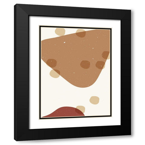 Abstract composition 11 Black Modern Wood Framed Art Print with Double Matting by NKTN