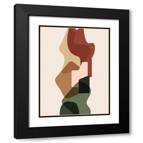 Abstract composition 12 Black Modern Wood Framed Art Print with Double Matting by NKTN