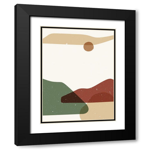 Abstract composition 13 Black Modern Wood Framed Art Print with Double Matting by NKTN