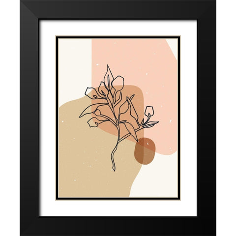 Abstract composition 14 Black Modern Wood Framed Art Print with Double Matting by NKTN