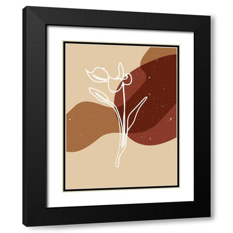 Abstract composition 15 Black Modern Wood Framed Art Print with Double Matting by NKTN