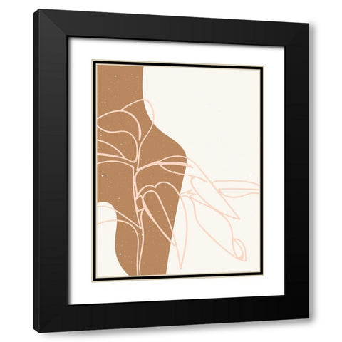 Abstract composition 16 Black Modern Wood Framed Art Print with Double Matting by NKTN