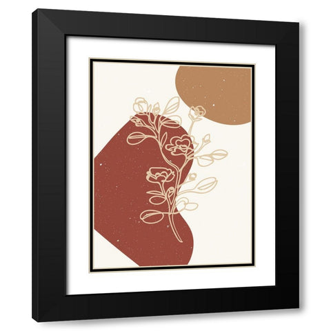 Abstract composition 19 Black Modern Wood Framed Art Print with Double Matting by NKTN