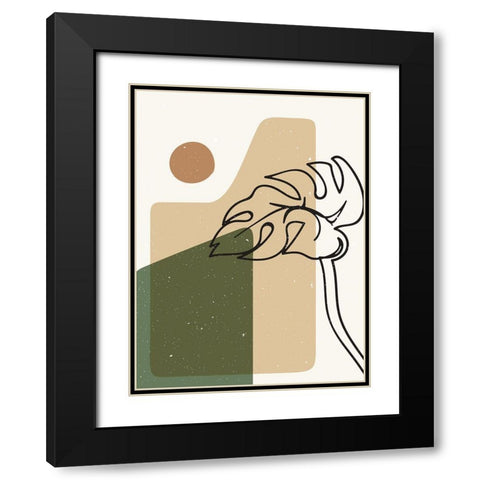 Abstract composition 20 Black Modern Wood Framed Art Print with Double Matting by NKTN