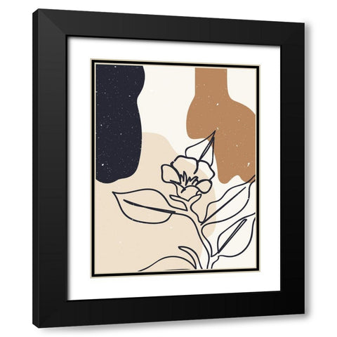 Abstract composition 21 Black Modern Wood Framed Art Print with Double Matting by NKTN