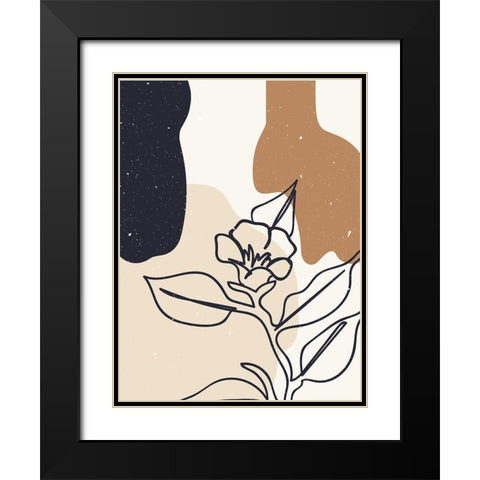 Abstract composition 21 Black Modern Wood Framed Art Print with Double Matting by NKTN