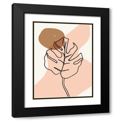 Abstract composition 22 Black Modern Wood Framed Art Print with Double Matting by NKTN