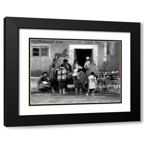 Town Council In Pukara Black Modern Wood Framed Art Print with Double Matting by Pizzocaro, Giorgio