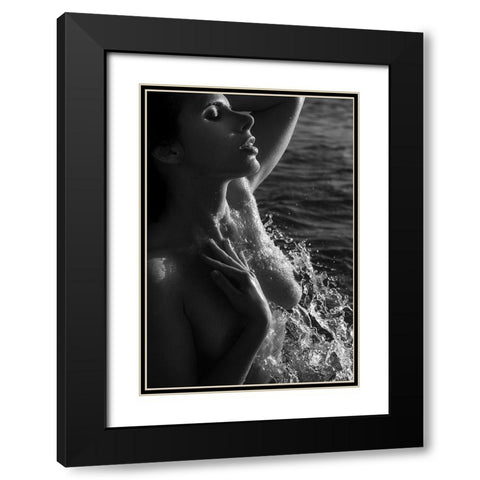 Cooling My Chest Black Modern Wood Framed Art Print with Double Matting by Lazzarotti, Paolo