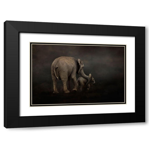 I Hold You Black Modern Wood Framed Art Print with Double Matting by Wisniowska, Krystina