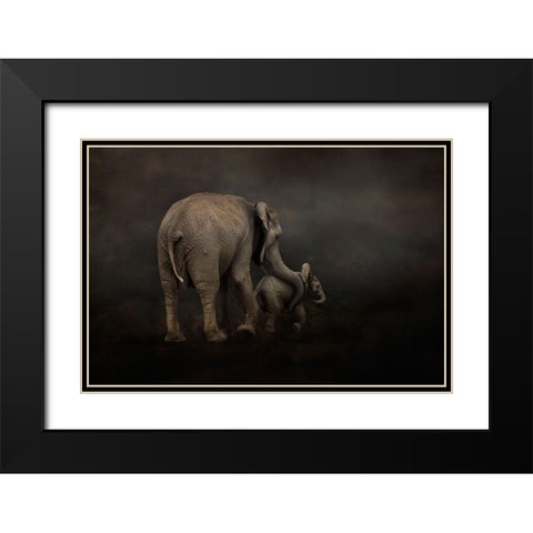 I Hold You Black Modern Wood Framed Art Print with Double Matting by Wisniowska, Krystina