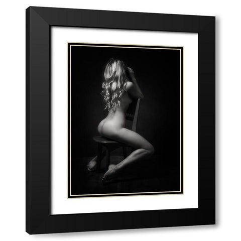 Lena Black Modern Wood Framed Art Print with Double Matting by Rise, Zachar