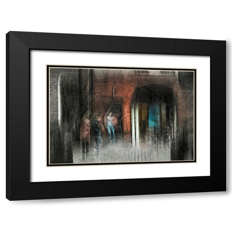 The Watcher Black Modern Wood Framed Art Print with Double Matting by Van Der, Jan