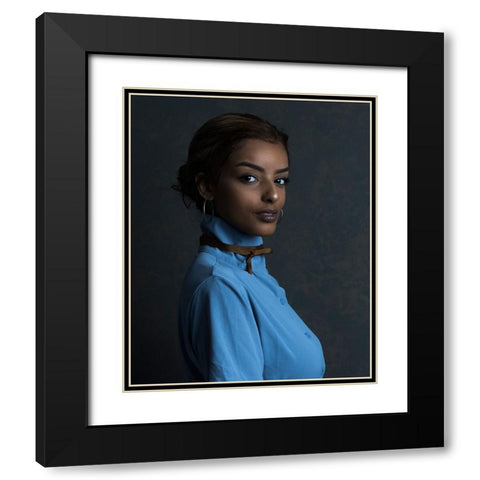 Adi Black Modern Wood Framed Art Print with Double Matting by Fridman, Eleonora