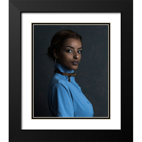 Adi Black Modern Wood Framed Art Print with Double Matting by Fridman, Eleonora
