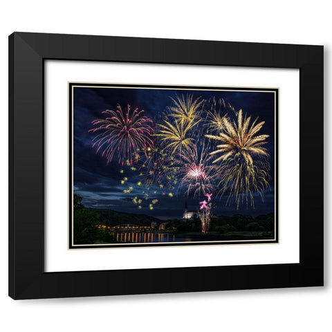 celebration Black Modern Wood Framed Art Print with Double Matting by Rosenkrancova, Ilona