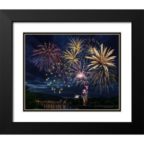 celebration Black Modern Wood Framed Art Print with Double Matting by Rosenkrancova, Ilona
