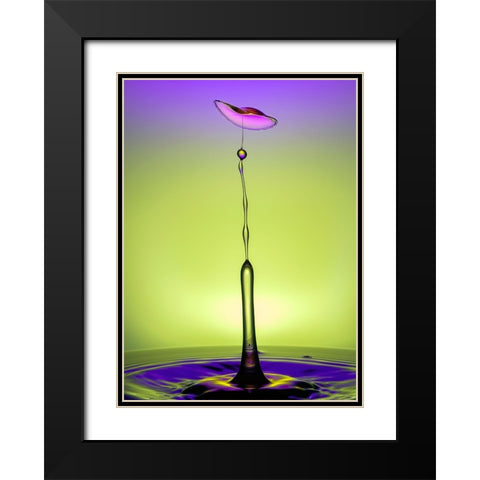 Drop Dance Black Modern Wood Framed Art Print with Double Matting by Sayadi, Yousef