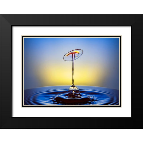 Drops Dance Black Modern Wood Framed Art Print with Double Matting by Sayadi, Yousef