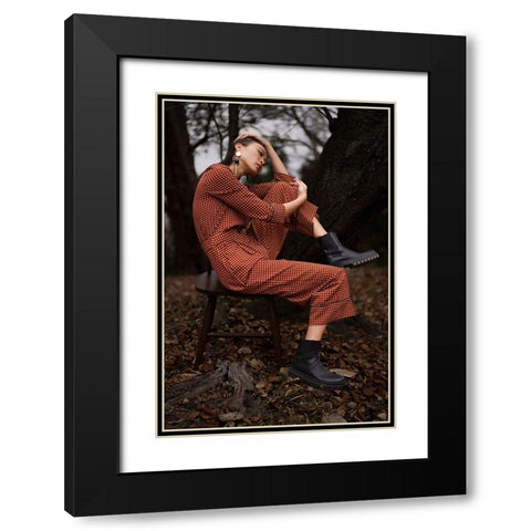 Riko Black Modern Wood Framed Art Print with Double Matting by Aoyama, Koichi