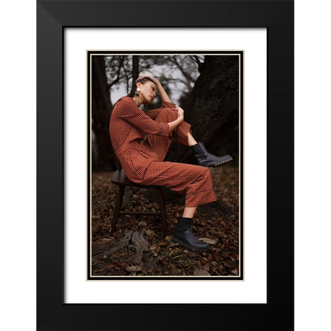 Riko Black Modern Wood Framed Art Print with Double Matting by Aoyama, Koichi