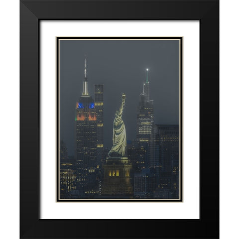 Foggy night Black Modern Wood Framed Art Print with Double Matting by Liu, Yanny