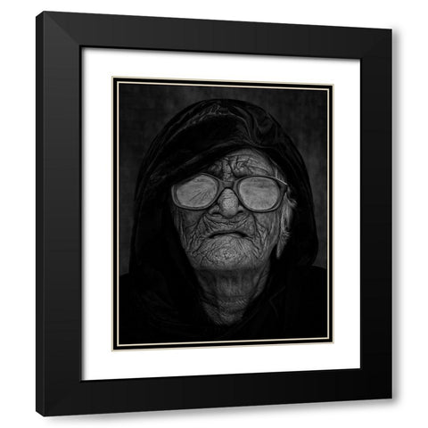 Grandma Black Modern Wood Framed Art Print with Double Matting by Nayyer Reza, Sayyed