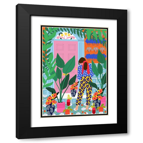 Inside My Personal Garden Black Modern Wood Framed Art Print with Double Matting by Mascaro, Rafaela