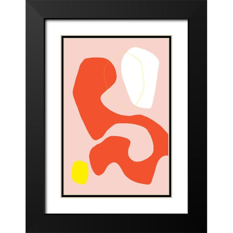 Coral Dancer Black Modern Wood Framed Art Print with Double Matting by Sawall, Anastasia