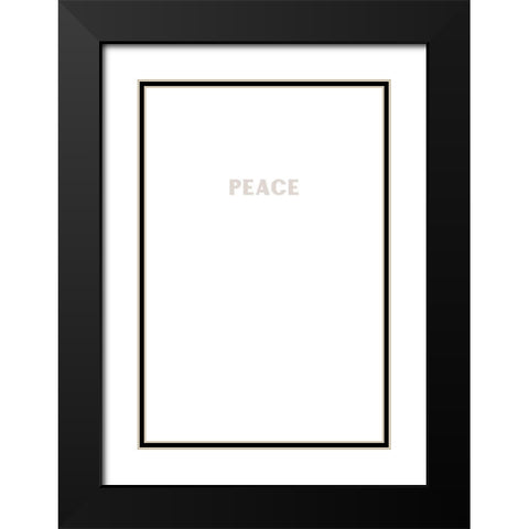 Peace Black Modern Wood Framed Art Print with Double Matting by Sawall, Anastasia