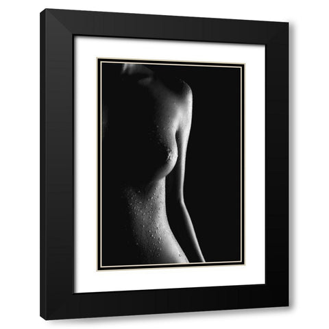 Shape Of You Black Modern Wood Framed Art Print with Double Matting by Das, Prithul