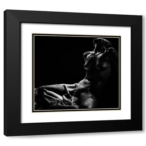 Wet Clothes Black Modern Wood Framed Art Print with Double Matting by Valevicius, Aurimas