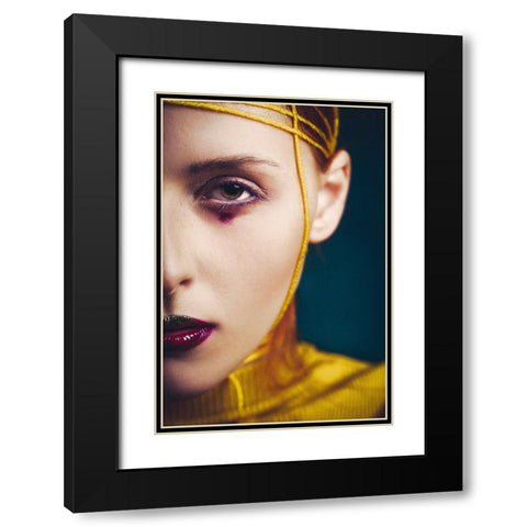 Yellow touch Black Modern Wood Framed Art Print with Double Matting by Bolgov (Axe), Ruslan