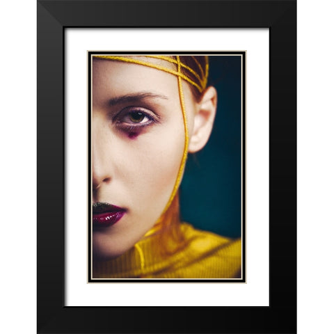 Yellow touch Black Modern Wood Framed Art Print with Double Matting by Bolgov (Axe), Ruslan