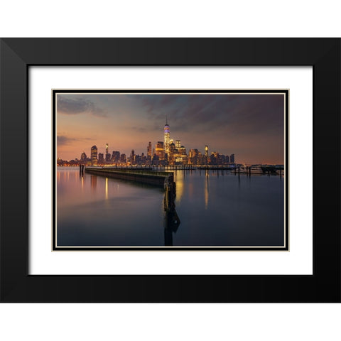 Z Black Modern Wood Framed Art Print with Double Matting by Martin Castan, David