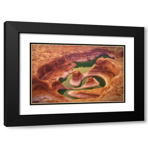 Reflection Canyon Black Modern Wood Framed Art Print with Double Matting by D. Tang, Lisa
