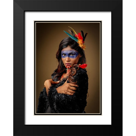 Mexican Beauty Black Modern Wood Framed Art Print with Double Matting by Chattopadhyay, Debasish