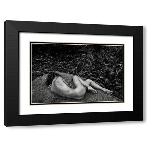 Black Gold Black Modern Wood Framed Art Print with Double Matting by Mannini, Roberto
