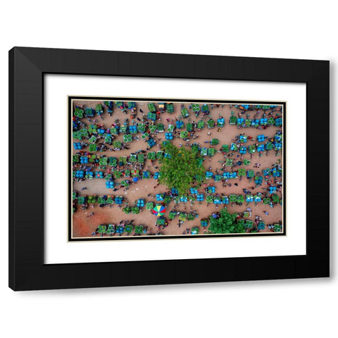 Wholesale Mango Market Black Modern Wood Framed Art Print with Double Matting by Khan Ronnie, Azim