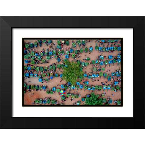 Wholesale Mango Market Black Modern Wood Framed Art Print with Double Matting by Khan Ronnie, Azim