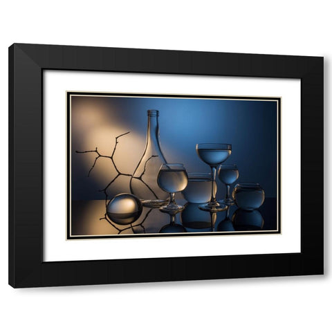 From The Series Qexperiments With Glassq Black Modern Wood Framed Art Print with Double Matting by Popov, Evgeniy
