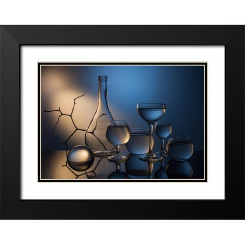 From The Series Qexperiments With Glassq Black Modern Wood Framed Art Print with Double Matting by Popov, Evgeniy